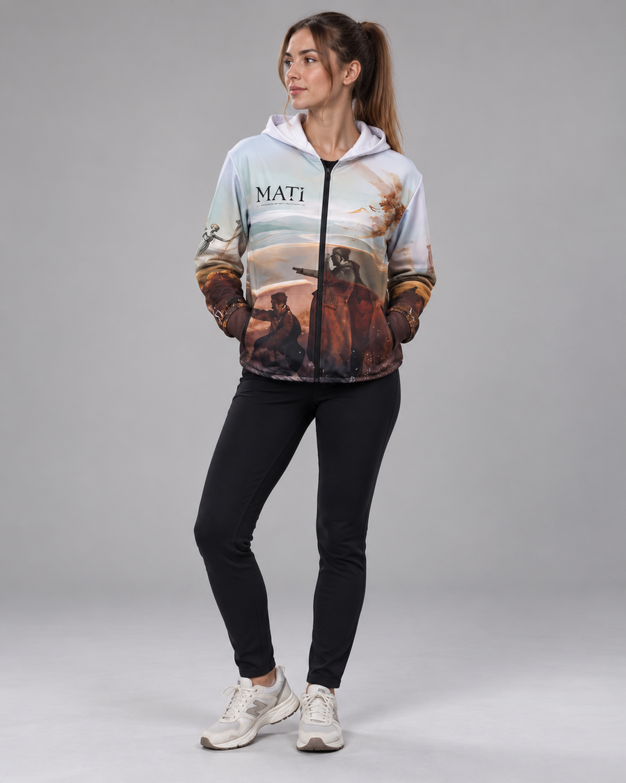 Cer, Traces of Victory Unisex Zip Hoodie by House of Mati